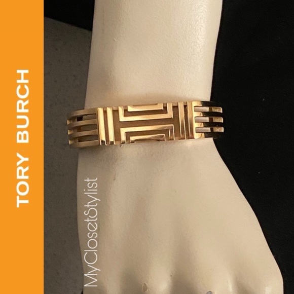 Tory Burch Jewelry - TORY BURCH Rose Gold Cuff Bracelet! signed fitbit
